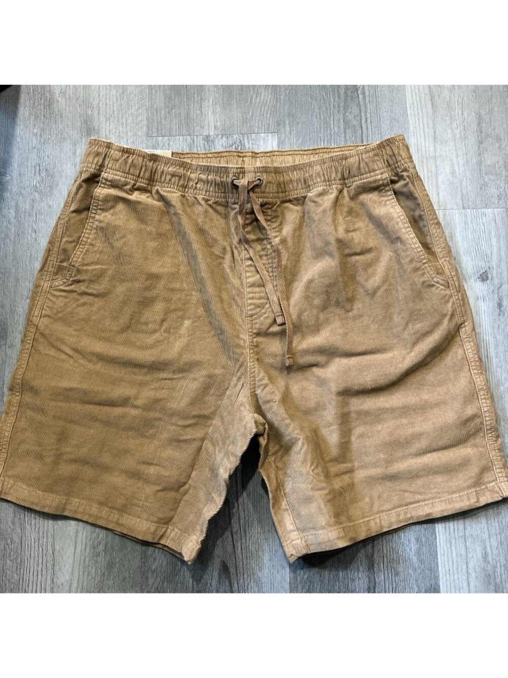 prAna Canyon Camp Shorts Mens XL Tan‎ Corduroy Organic Cotton Drawstring 7" NWT